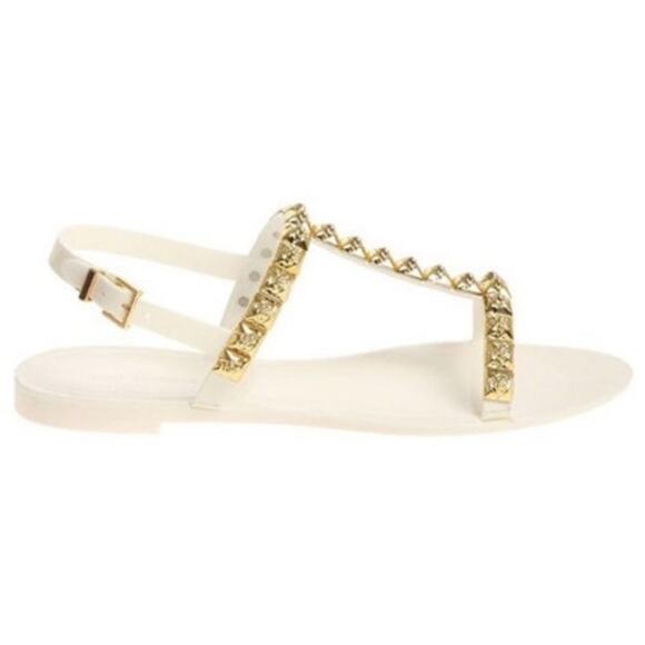 Stuart Weitzman Jelrose Studded Jelly Slingbacks - Size 5‎ - Picture 3 of 11